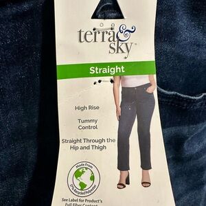 COPY - Lot of 4 New Terra & Sky Women's Straight Leg Jeans - Dark Blue